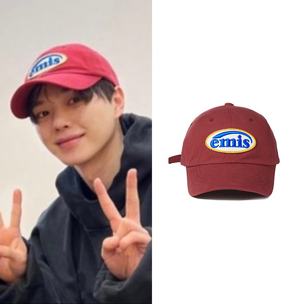 [EMIS正規品] [人気の色が入荷] BLACKPINK Jisoo着用! New Logo Emis cap / Wappen Ball Cap  ロゴ帽子ボールキャップベースボールキャップ