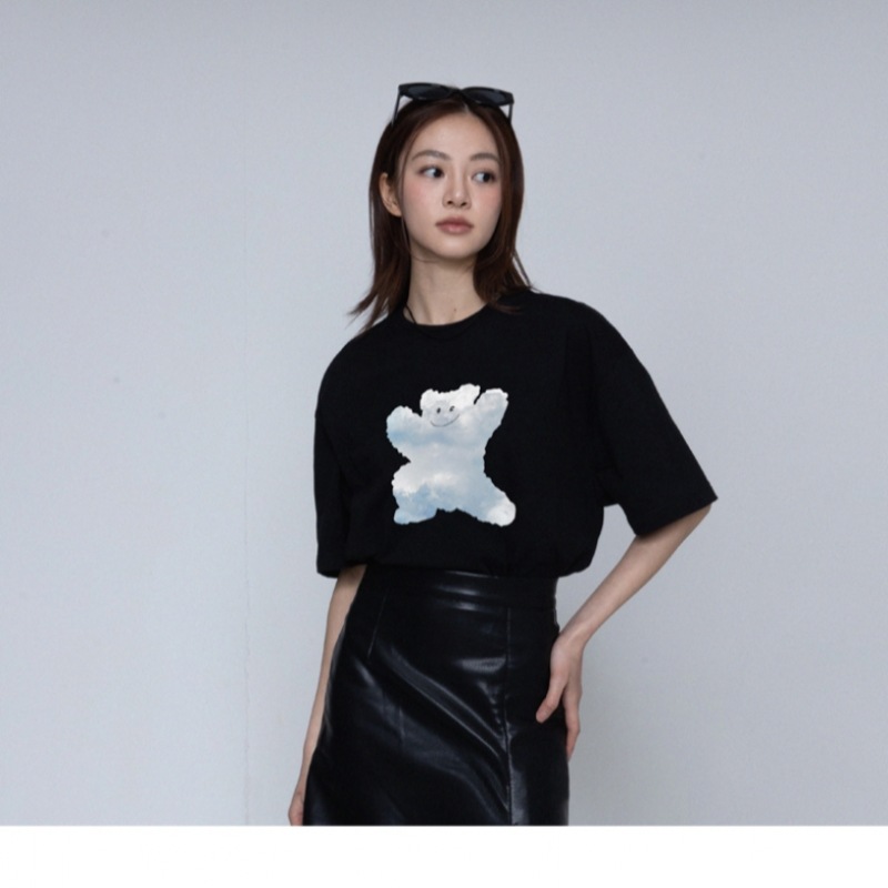 GRAVER ビッグクラウドベアスマイルショートスリーブTシャツホワイト mdprevattcaulkingandwaterproofing.com