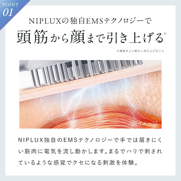 美容に！ニップラックス EMS 頭皮＆フェイス リフトケア ブラシ niplux_np-elb23-nb