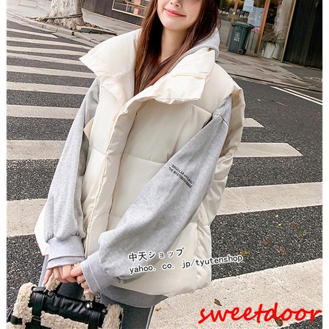 ダウンベスト レディース ベスト 中綿コート おしゃれ タンクトップ ノースリーブ ダウン ゆったり カジュアル 全2色 秋冬