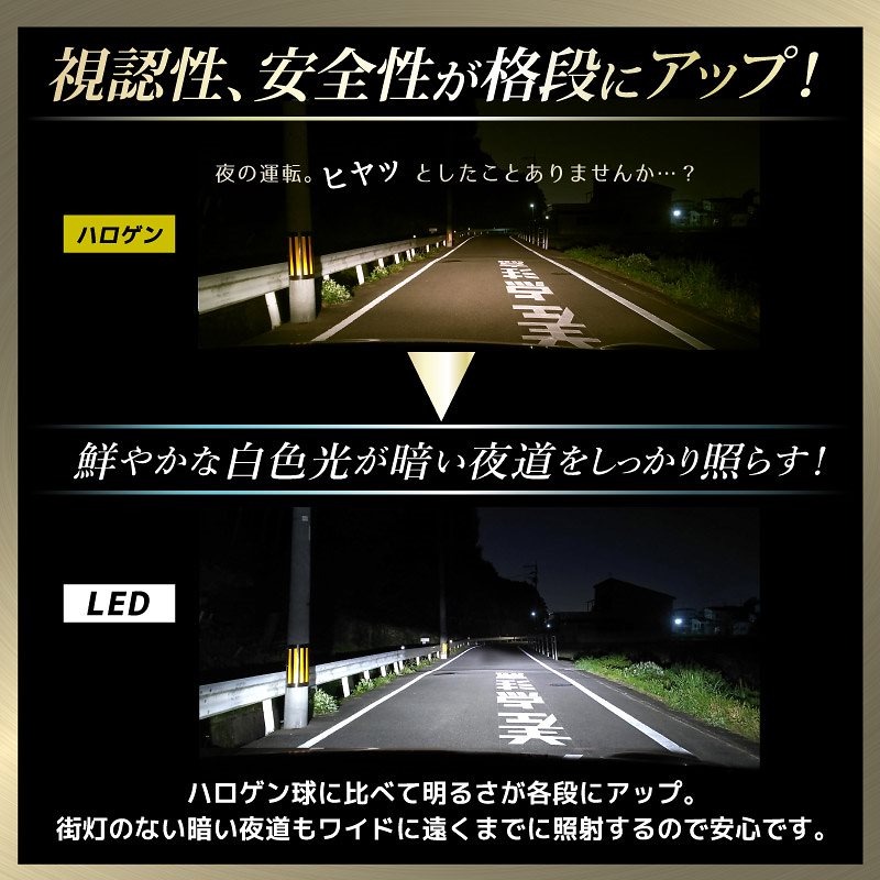 LeFH-e(リーフイー) コルハート 自動車用ヘッドライトLED H11 6000K 3000lm 12V/24V兼用 保安基準対応品 3年保証付