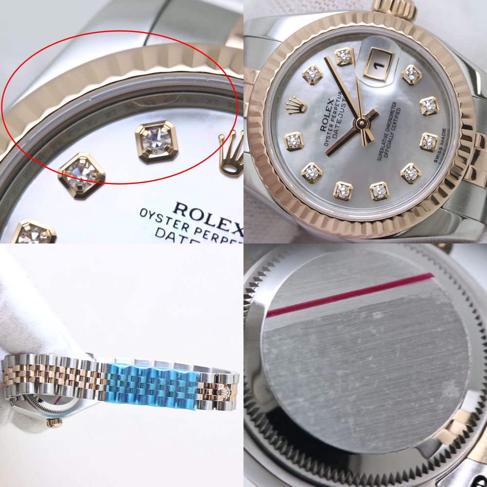 デイトジャスト 10Pダイヤモンド 179171NG ホワイトシェル K18PG ピンクゴールド xステンレススチール レディース /40009【中古】【腕時計】 デイトジャスト 10Pダイヤモンド 179171NG ホワイトシェル K18PG ピンクゴールド xステンレススチール レディース /40009【中古】【腕時計】