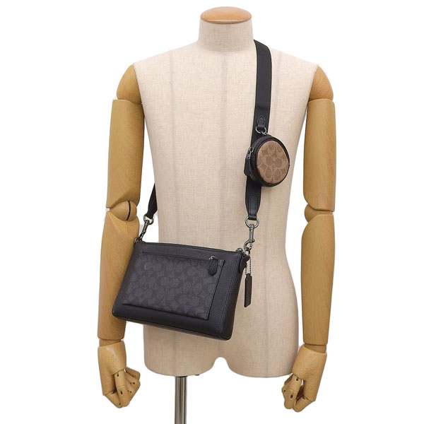 コーチ バック メンズ ショルダーバッグ アウトレット ホールデン クロスボディ ブロックド シグネチャー キャンバス ブラック レザー CW372QBXAJ COACH コーチ バック メンズ ショルダーバッグ アウトレット ホールデン クロスボディ ブロックド シグネチャー キャンバス ブラック レザー CW372QBXAJ COACH