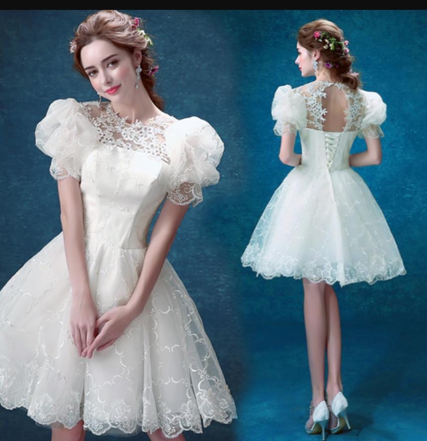 【2枚購入で100円OFF】XS-3XL レディース　ウェディングドレス　カラードレス 結婚式　花嫁 披露宴　刺繍 二次会 パーティードレス 演奏会 お嫁さん 発表会 白　足長効果