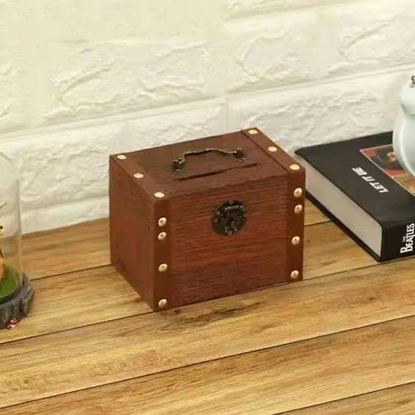 Qoo10] （沸騰新シャンク追加）鍵 木製 貯金箱