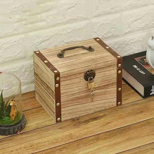 Qoo10] （沸騰新シャンク追加）鍵 木製 貯金箱