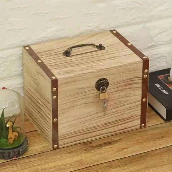 Qoo10] （沸騰新シャンク追加）鍵 木製 貯金箱