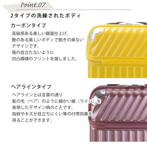 [トラベリスト] キャリーケース スーツケース ジッパーキャリー 機内持ち込みサイズ トップオープン フロントオープン モーメント 拡張機能付き 35L(43L) 54 cm 3.4kg 76-202