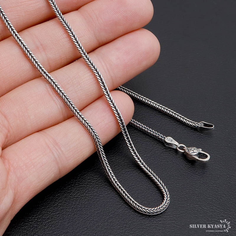 925 フォックステールチェーンネックレス 幅2mm [cs051-2mm]