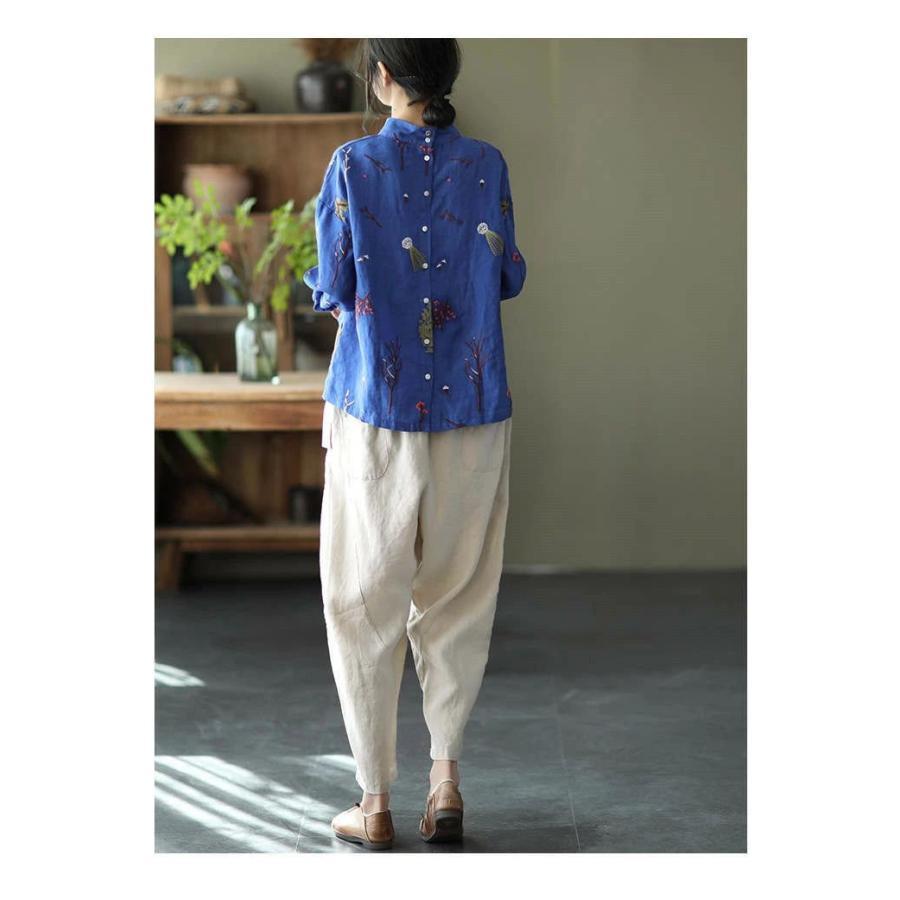 夏新作長袖シャツ リネンシャツ 綿麻シャツ シャツブラウス 刺繍 レディース トップス リバーシブル 通気性 バック開き ボタン留め 春秋 カジュアル 30代 40代 夏新作長袖シャツ リネンシャツ 綿麻シャツ シャツブラウス 刺繍 レディース トップス リバーシブル 通気性 バック開き ボタン留め 春秋 カジュアル 30代 40代