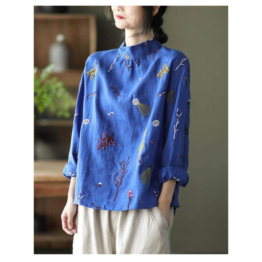 夏新作長袖シャツ リネンシャツ 綿麻シャツ シャツブラウス 刺繍 レディース トップス リバーシブル 通気性 バック開き ボタン留め 春秋 カジュアル 30代 40代 夏新作長袖シャツ リネンシャツ 綿麻シャツ シャツブラウス 刺繍 レディース トップス リバーシブル 通気性 バック開き ボタン留め 春秋 カジュアル 30代 40代