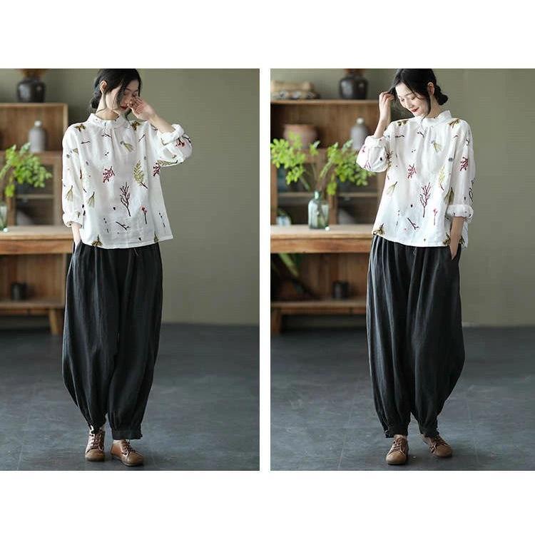 夏新作長袖シャツ リネンシャツ 綿麻シャツ シャツブラウス 刺繍 レディース トップス リバーシブル 通気性 バック開き ボタン留め 春秋 カジュアル 30代 40代 夏新作長袖シャツ リネンシャツ 綿麻シャツ シャツブラウス 刺繍 レディース トップス リバーシブル 通気性 バック開き ボタン留め 春秋 カジュアル 30代 40代