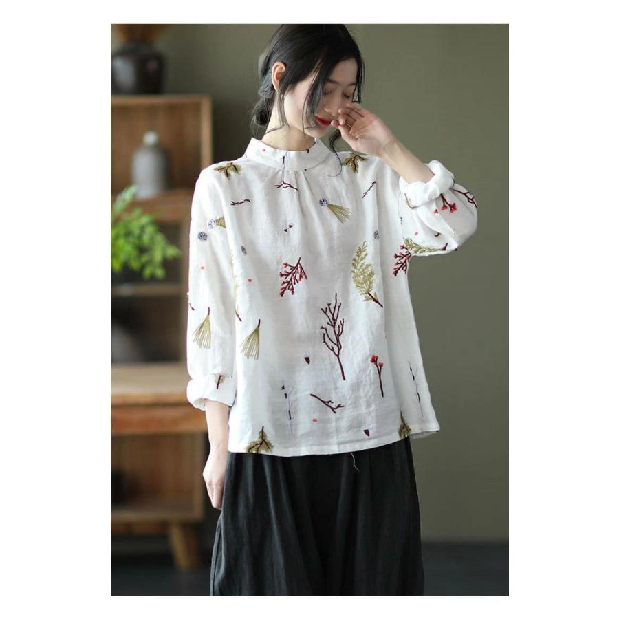 夏新作長袖シャツ リネンシャツ 綿麻シャツ シャツブラウス 刺繍 レディース トップス リバーシブル 通気性 バック開き ボタン留め 春秋 カジュアル 30代 40代 夏新作長袖シャツ リネンシャツ 綿麻シャツ シャツブラウス 刺繍 レディース トップス リバーシブル 通気性 バック開き ボタン留め 春秋 カジュアル 30代 40代