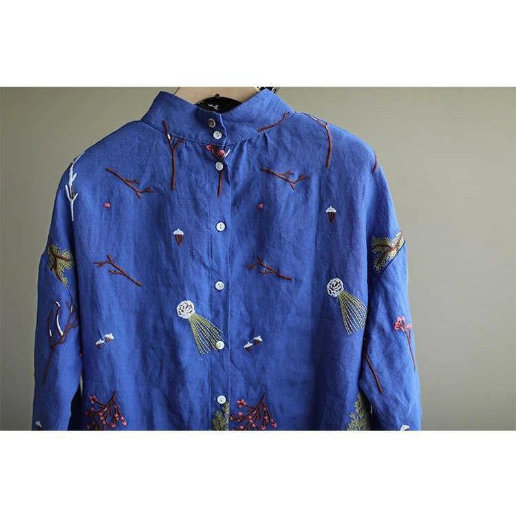 夏新作長袖シャツ リネンシャツ 綿麻シャツ シャツブラウス 刺繍 レディース トップス リバーシブル 通気性 バック開き ボタン留め 春秋 カジュアル 30代 40代 夏新作長袖シャツ リネンシャツ 綿麻シャツ シャツブラウス 刺繍 レディース トップス リバーシブル 通気性 バック開き ボタン留め 春秋 カジュアル 30代 40代