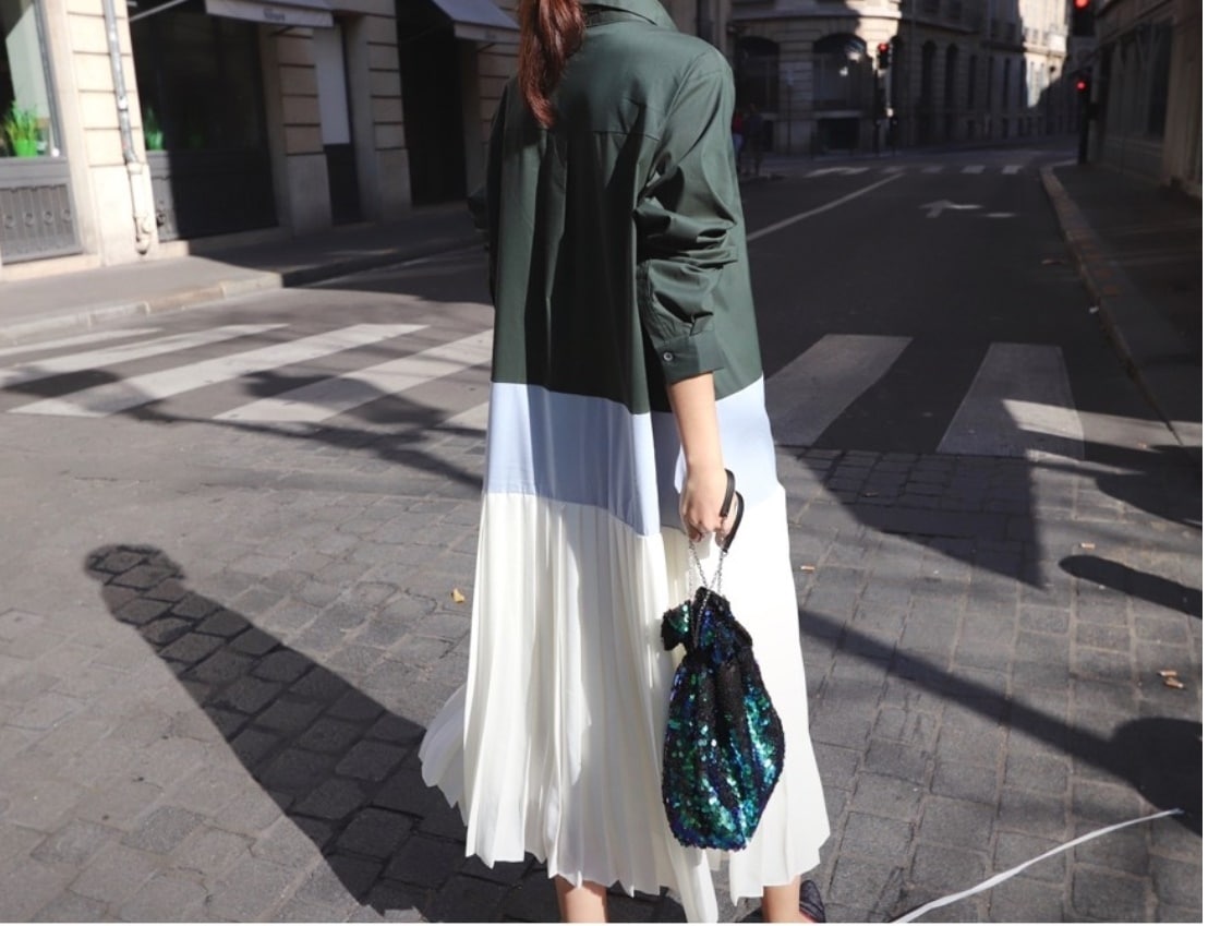 1621.プリーツロングシャツワンピース(ホワイト)2019 春夏 sale 春夏 sale 通学 通勤 カジュアル カフェ レストラン ショッピング 1621.プリーツロングシャツワンピース(ホワイト)2019 春夏 sale 春夏 sale 通学 通勤 カジュアル カフェ レストラン ショッピング