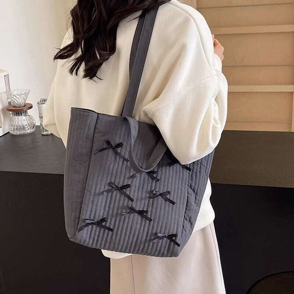 【５面Sサイズ　ダークグレー】＊candy☺︎＊　ヌビバッグ　リボン 5面Sサイズ ダークグレー】＊candy☺︎＊ ヌビバッグ リボン 楽天市場