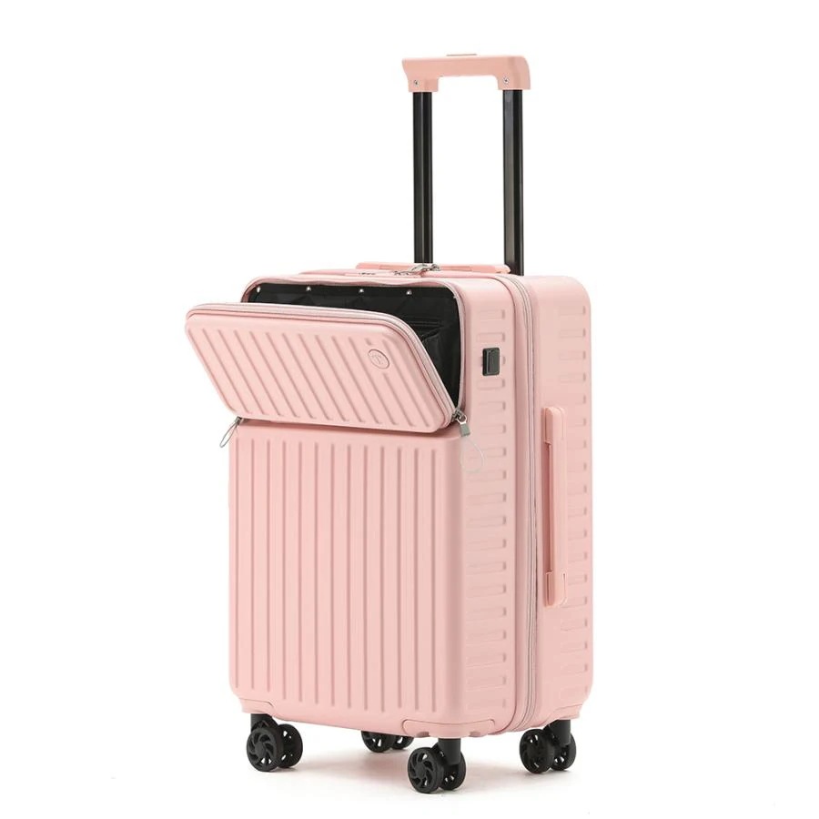 スーツケース フロントオープン ドリンクホルダー付 USBポート付き 機内持ち込み S M L キャリーケース キャリーバッグ 静音 小型 軽量 旅行 出張 ビジネス スーツケース フロントオープン ドリンクホルダー付 USBポート付き 機内持ち込み S M L キャリーケース キャリーバッグ 静音 小型 軽量 旅行 出張 ビジネス