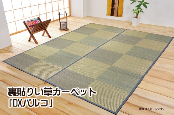い草花ござカーペット DXパルコ裏張CP ブラウン 江戸間3畳（約174261cm） （裏：不織布） 抗菌＆防臭効果