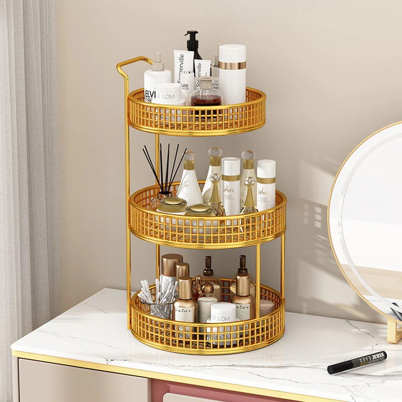 ゴールド ブラック ホワイト 3色 オプション 鉄芸 お風呂 収納 ボックス レディース スキンケア用品 デスクトップ 整理し 収納ラック
