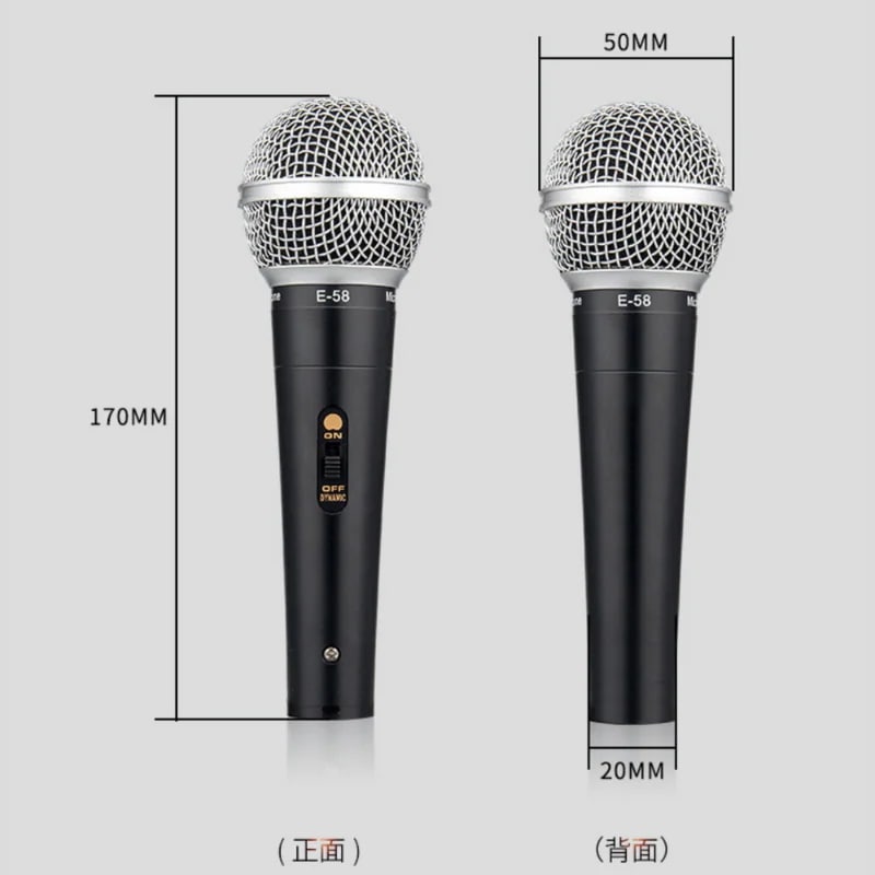 フジレック 超お得な5本セット！ダイナミックマイク XLR フォンケーブル ボーカル 有線 ハンドマイク ナレーション カラオケ DTM スイッチ付き 単一指向性 (ブラック)
