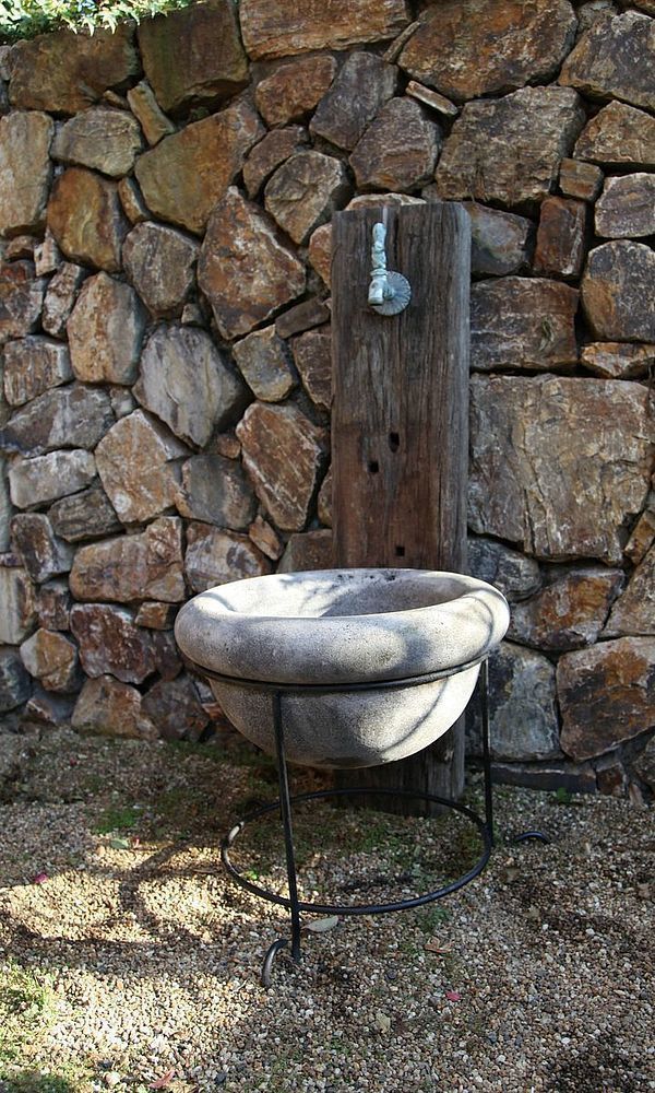 ガーデンパン　W-1B（34618）（ジャービス商事）　エクステリア　ガーデニング　園芸　水まわり用品　水受け　水鉢　自然石 ガーデンパン W-1B（34618）（ジャービス商事） エクステリア