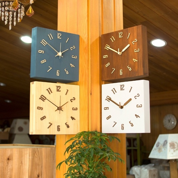 両面無音壁時計 5色 ハンドメイド 木製 立体 両面時計 韓国おしゃれ時計 インテリア 壁掛け時計 ウッド素材 時計 無音時計 韓国製時計 韓国ハンドメイド 韓国製インテリア 韓国製壁掛け時計