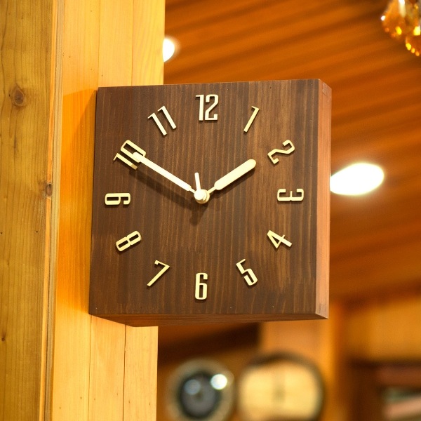 両面無音壁時計 5色 ハンドメイド 木製 立体 両面時計 韓国おしゃれ時計 インテリア 壁掛け時計 ウッド素材 時計 無音時計 韓国製時計 韓国ハンドメイド 韓国製インテリア 韓国製壁掛け時計