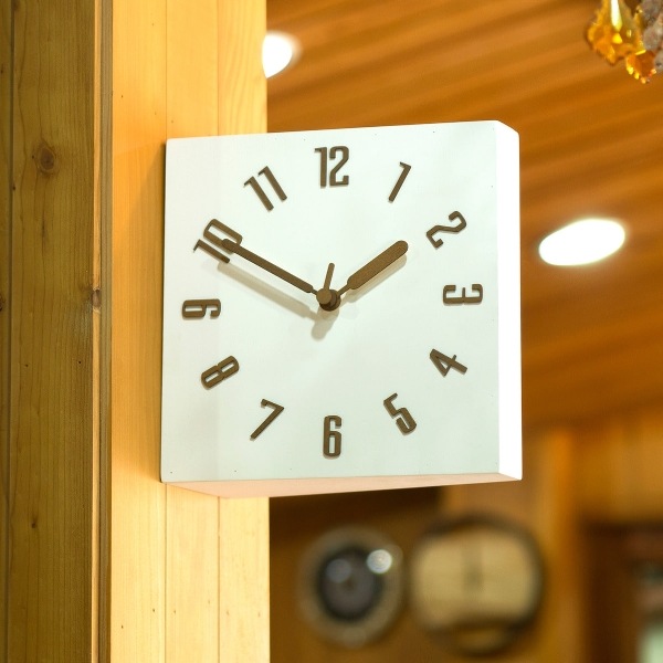 両面無音壁時計 5色 ハンドメイド 木製 立体 両面時計 韓国おしゃれ時計 インテリア 壁掛け時計 ウッド素材 時計 無音時計 韓国製時計 韓国ハンドメイド 韓国製インテリア 韓国製壁掛け時計