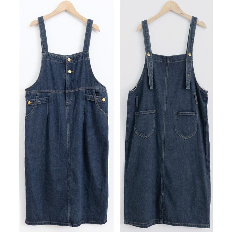 サロペット デニムワンピース 体型カバー サロペット デニムワンピース 体型カバー