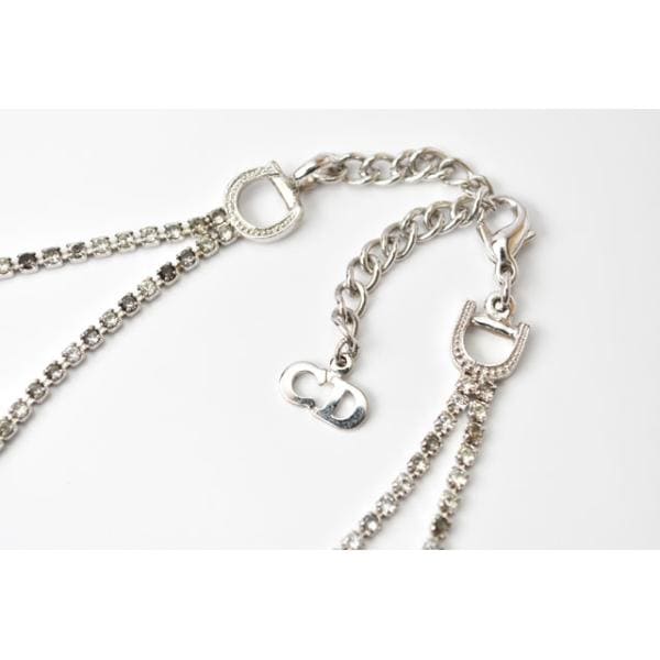 ネックレス ヴィンテージ Christian Dior ダブルチェーン ロゴ
