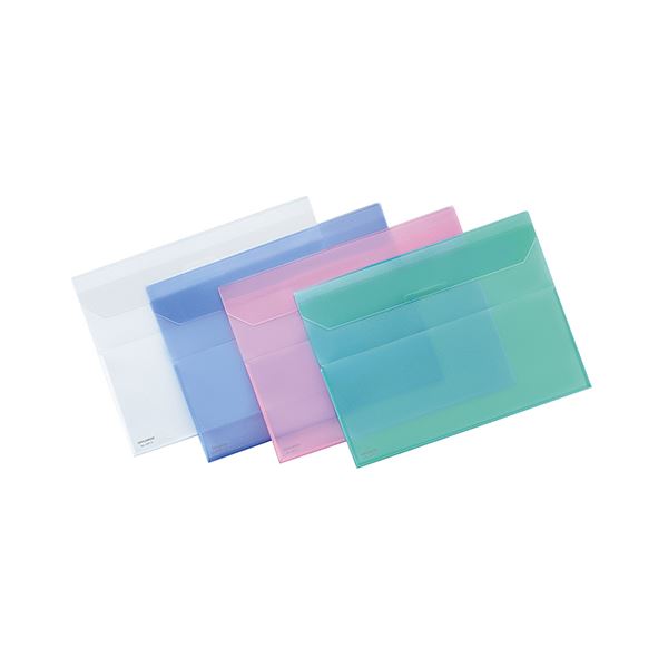 (まとめ) コクヨ クリヤーホルダー(クリアホルダー)(キャリー) A4 青 フタ付 マチあり フ-770B 1枚 (×50セット) s-prit.ch