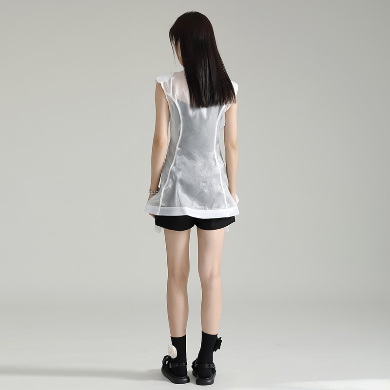 【Gorge.Fashion】 シアーシャツ ローズ型ボタン 夏 袖なし シャツ 着痩せ キャミソール付き ブラウス 日焼け止め レディース ノースリーブ おしゃれ 上質 関連商品は店で購入可能 メガ 【Gorge.Fashion】 シアーシャツ ローズ型ボタン 夏 袖なし シャツ 着痩せ キャミソール付き ブラウス 日焼け止め レディース ノースリーブ おしゃれ 上質 関連商品は店で購入可能 メガ