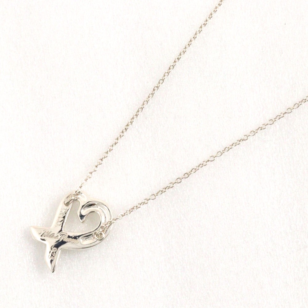 ラビングハート ネックレス シルバー925 約2.83g レディース 中古品 Aランク