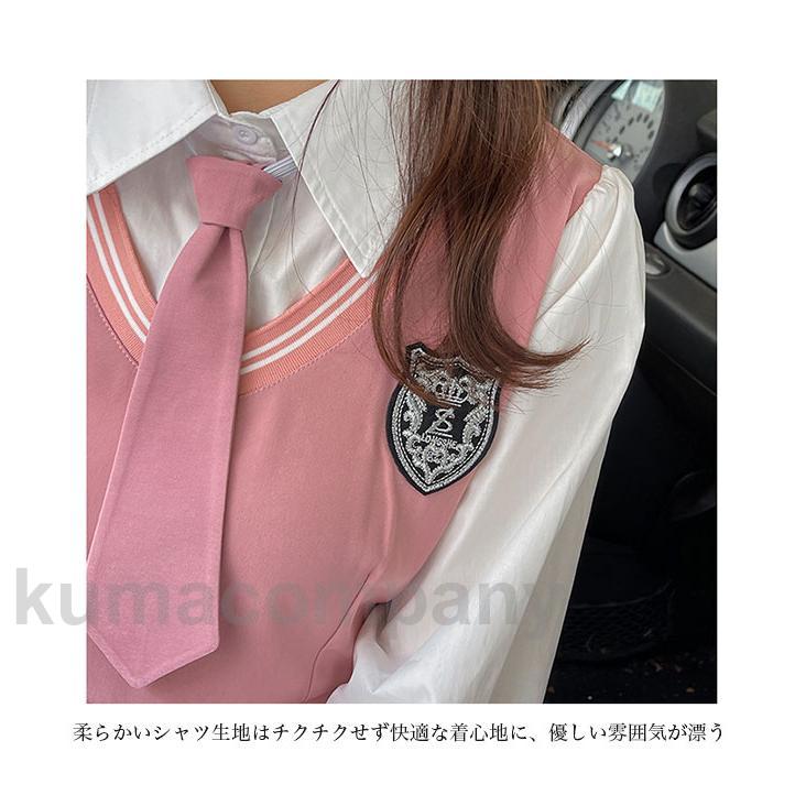 超人気,大特価 ワンピースとシャツワンピース マキシ丈 ミドル丈 長袖 レディース フェイクレイヤード ポロ襟 ボタン付き ネクタイ付き カレッジ風 ソフト 快適 着回し_6