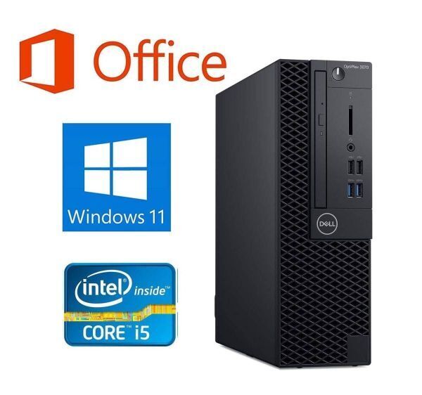 DELL 3070 Windows11 SSD:1TB Core i5 9500 メモリー:16GB Office 2019 ノイズキャンセリングヘッドセット_1