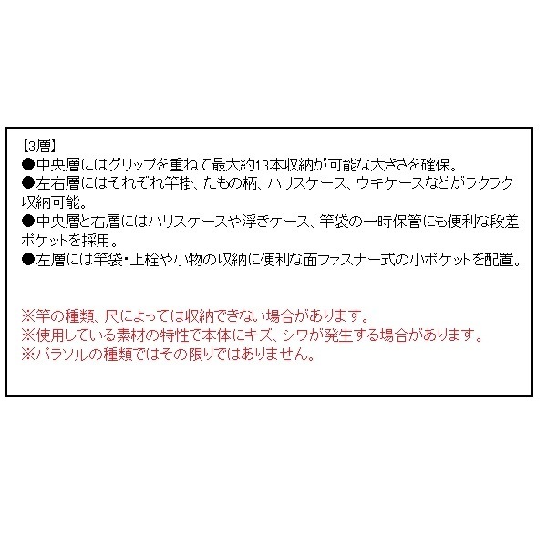 がまかつ ヘラ用ロッドケース GC292 へらロッドケース5 ネイビー 3層_4