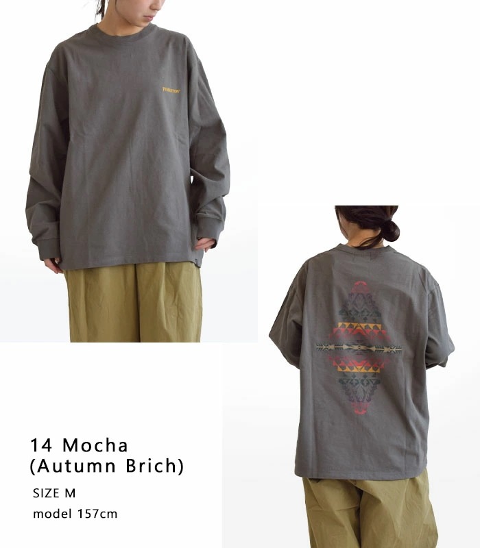 【2025秋冬新作】 ロンT 長袖 Tシャツ ドライタッチ 綿100％ バックプリント ネイティブ柄 幾何学模様 ネイティブアメリカン メンズ レディース メンズ レディース M L 全3色 5475_4