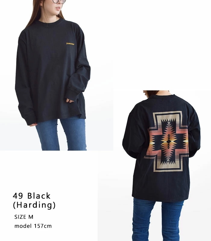 【2025秋冬新作】 ロンT 長袖 Tシャツ ドライタッチ 綿100％ バックプリント ネイティブ柄 幾何学模様 ネイティブアメリカン メンズ レディース メンズ レディース M L 全3色 5475_5