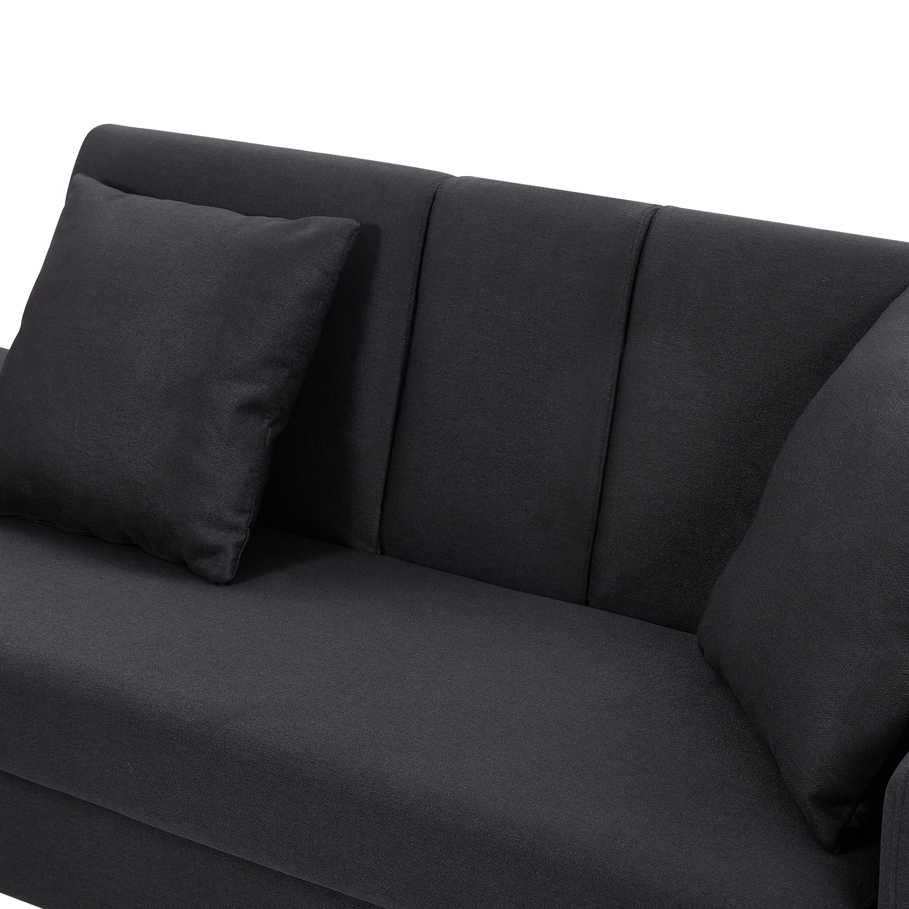 [国内即発送]ソファ　ソファーベッド　カウチソファ　3人掛け　オットマン付き　多機能ソファ　左右側とも取り付けるアームレスト　たくさん収納　レイアウト自由　クッション2個 (do not includ