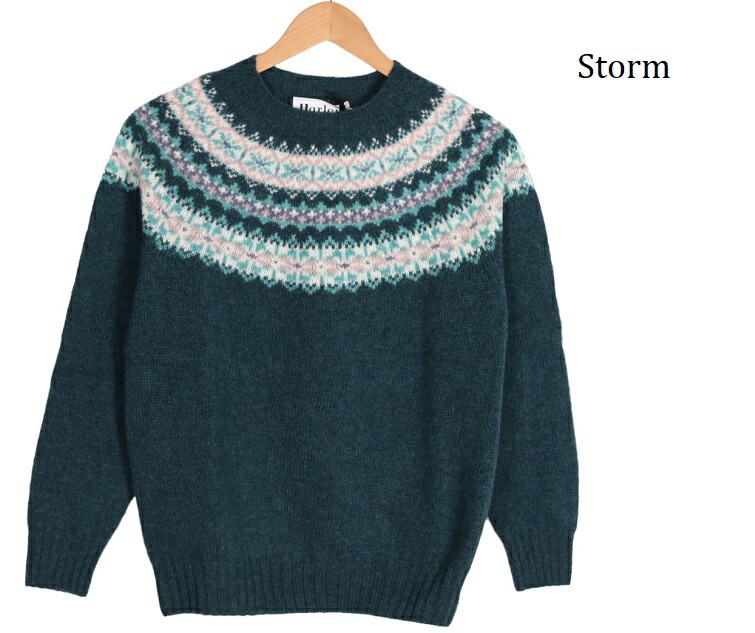 ハーレーオブスコットランド レディース ニット Harley of scotland ノルディック クルーネック L4827ノルディック柄 CREW NECK SWEATER セーター レディース N_1