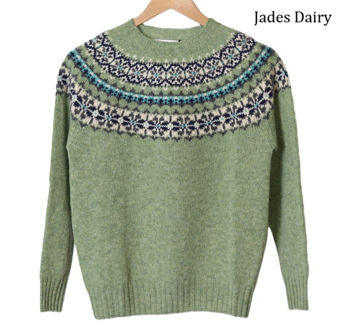 ハーレーオブスコットランド レディース ニット Harley of scotland ノルディック クルーネック L4827ノルディック柄 CREW NECK SWEATER セーター レディース N_2