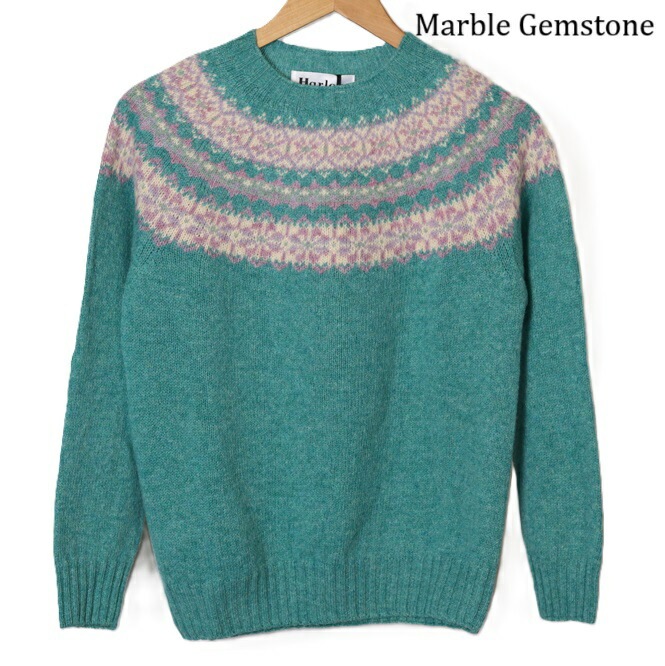 ハーレーオブスコットランド レディース ニット Harley of scotland ノルディック クルーネック L4827ノルディック柄 CREW NECK SWEATER セーター レディース N_4