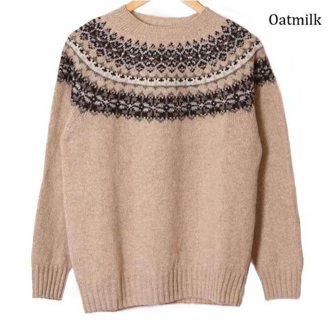 ハーレーオブスコットランド レディース ニット Harley of scotland ノルディック クルーネック L4827ノルディック柄 CREW NECK SWEATER セーター レディース N_6