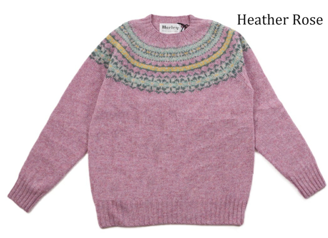 ハーレーオブスコットランド レディース ニット Harley of scotland ノルディック クルーネック L4827ノルディック柄 CREW NECK SWEATER セーター レディース N_10