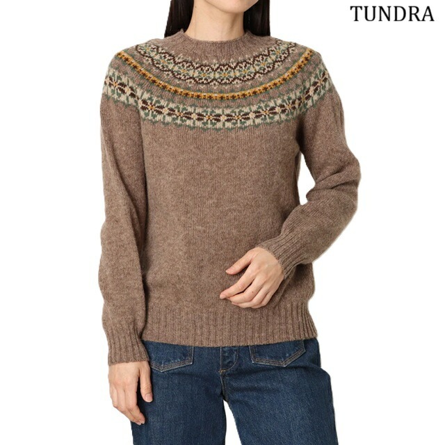 ハーレーオブスコットランド レディース ニット Harley of scotland ノルディック クルーネック L4827ノルディック柄 CREW NECK SWEATER セーター レディース N_11