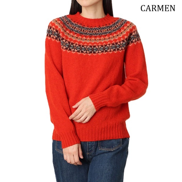 ハーレーオブスコットランド レディース ニット Harley of scotland ノルディック クルーネック L4827ノルディック柄 CREW NECK SWEATER セーター レディース N_12