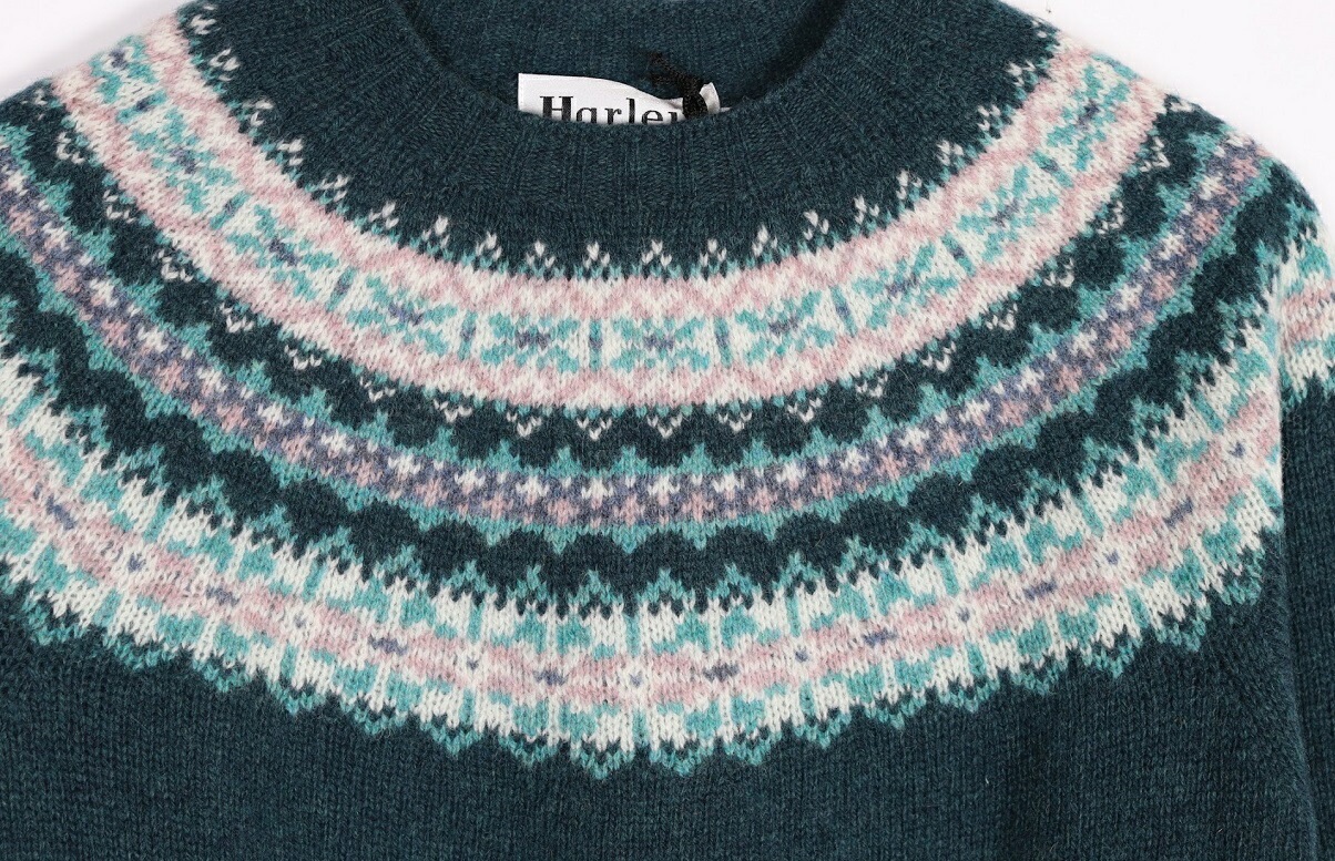 ハーレーオブスコットランド レディース ニット Harley of scotland ノルディック クルーネック L4827ノルディック柄 CREW NECK SWEATER セーター レディース N_19
