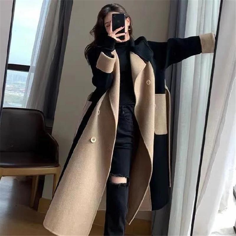 新品 大人気 チェスターコート レディース 冬服 ラシャコート ロングコート ボタンダウン トレンチコート 折襟 カジュアル アウター 秋服 秋コーデ 春秋 着痩せ 通勤_11