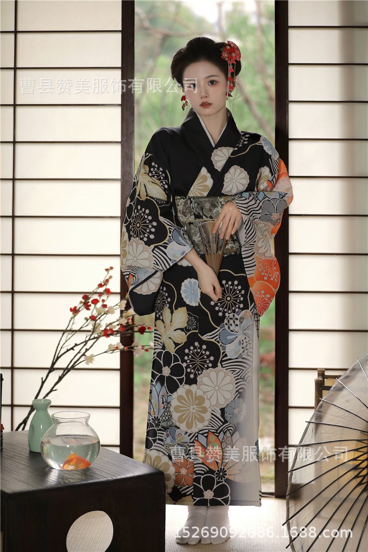 2025年 卒業式 着物 大振袖 伝統版 卒業ドレス 小紋 着物 大正浪漫風 和服セット エレガント 袴下帯 振袖 花柄 入園式 成人式 袴セット 和服 和装 大学生 コスプレ08