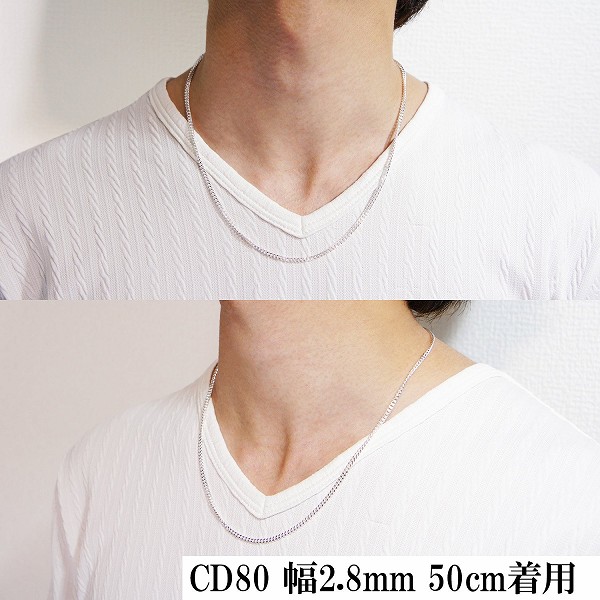 シルバー喜平チェーン 幅約2.8mm(厚み1.3mm) 50cm シルバー925 ネックレス_3